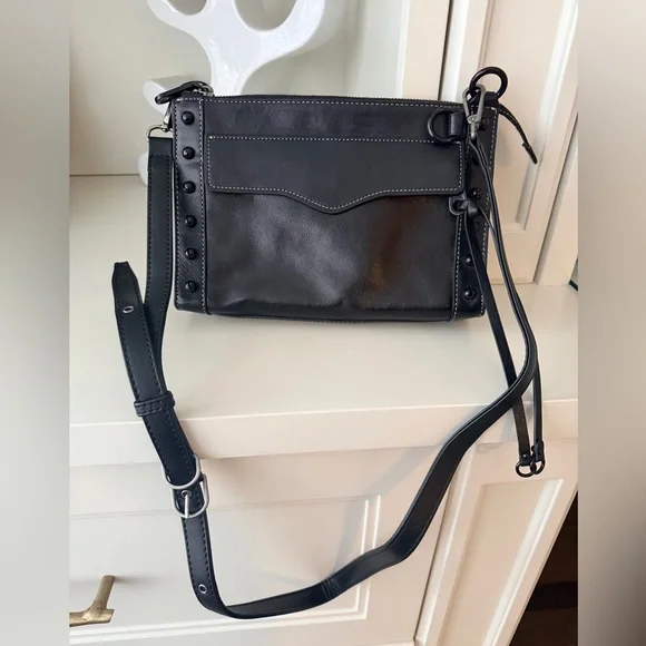 REBECCA MINKOFF MAB Studded Leather Crossbody Purse Bag Women’s Black NEW - Picture 11 of 15